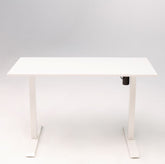 Birou electric IntelliDesk 2 motoare, blat alb 120x60 cm, cadru alb, controler digital cu memorie, sistem anticoliziune, nou